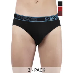 Sporto by Macho Pack Of 3 Mid-Rise Cotton Basic Briefs Sprto-M1010-picture-34