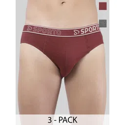 Sporto by Macho Pack Of 3 Pure Cotton Basic Briefs Sporto_M1010-A(1)-G(1)-M(1)-S-picture-42