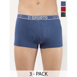 Sporto by Macho Pack Of 3 Solid Short Trunks-picture-22