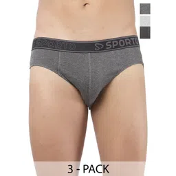Sporto by Macho Pack Of 3 Super Combed Cotton Basic Briefs Sprto-M1010_A(1)-CH(1)-G(1)-XL-picture-23