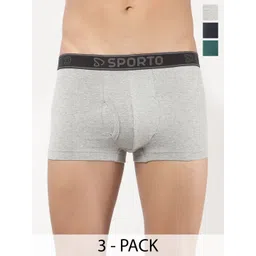Sporto by Macho Pack Of 3 Super Combed Cotton Mid-Rise TrunksSprto_M1022-G(1)-N(1)-Prt(1)-picture-10