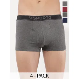 Sporto by Macho Pack Of 4 Combed Cotton Trunks-picture-10