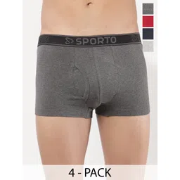 Sporto by Macho Pack Of 4 Combed Cotton Trunks-picture-15