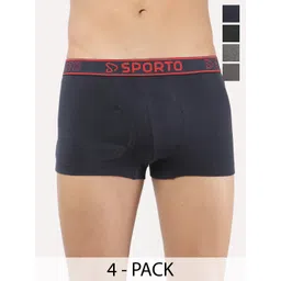 Sporto by Macho Pack Of 4 Combed Cotton Trunks-picture-34