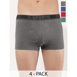 Sporto by Macho Pack Of 4 Combed Cotton Trunks-picture-19