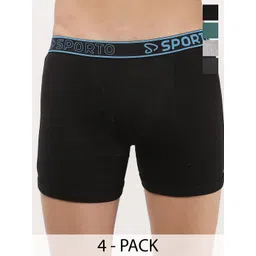 Sporto by Macho Pack Of 4 Mid Rise Short Trunks-picture-38