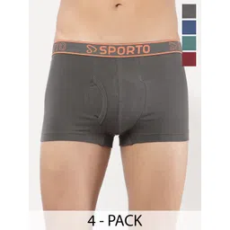 Sporto by Macho Pack Of 4 Mid Rise Trunks-picture-38