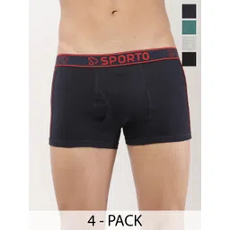 Sporto by Macho Pack Of 4 Mid Rise Trunks-picture-34