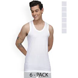 Sporto by Macho Pack Of 6 Undershirt Cotton Innerwear Vests-picture-39