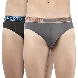 sporto Men's Solid Cotton Briefs (Combo Pack) image 1