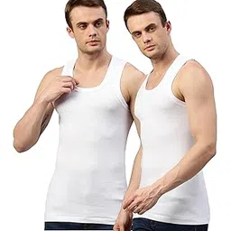 sporto by Macho Men's Pure Cotton Solid Vest White Pack of 2-picture-11