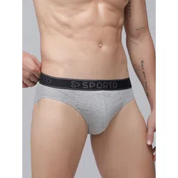 SPORTO Cotton Mid-Rise Basic Briefs SP-BRI-M1010-GM-XL-1PC-picture-33