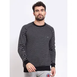 SPORTO Men Black & White Striped Sweatshirt-picture-11