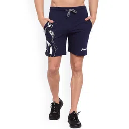 SPORTO Men Navy Blue Printed Training or Gym Cotton Sports Shorts-picture-12