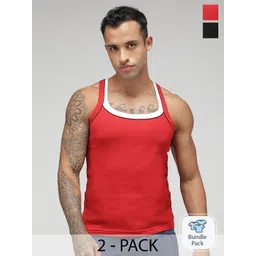 SPORTO Men Pack Of 2 Anti Piling Super Combed Cotton Vest Vest888-picture-40