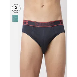 SPORTO Men Pack Of 2 Blue Cotton Basic Briefs-picture-39