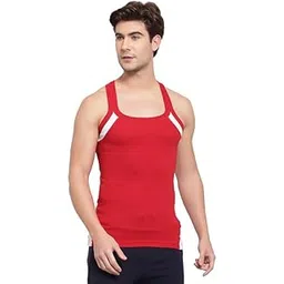 sporto Men's Pure Cotton Multipurpose Gymvest with Contrast Side Pannel-picture-32