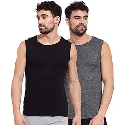 sporto Men's Round Neck Solid Vest, Premium Super Soft Cotton, Ultra Light (Combo Pack)-picture-35