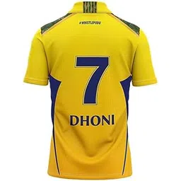 Sports Cricket Official New CSK Dhoni 7 Jersey IPL 2024/25 (Kid's, Boy's & Men's)-picture-11