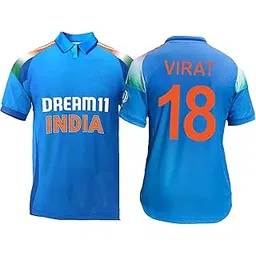 Sports Cricket Official New Latest Collar Neck India ODI Jersey Virat 18 T-Shirt 2025/26(Kid's, Boy's& Men)-picture-18