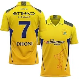 Sports Cricket Team Official New CSK Dhoni 7 Jersey IPL 2024/2025 (Kid's, Boy's & Men's)-picture-10
