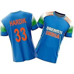 Sports India ODI Cricket Team Jersey HARDIK 33 T-Shirt 2025/26(Kids,Boys& Men)-picture-32