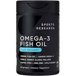 Sports Research Omega-3 Wild Alaskan Fish Oil(1250Mg Per Capsule) With Triglyceride Epa & Dha Heart, Brain & Joint Support Ifos 5 Star Certified, Non-Gmo & Gluten Free-90 Day Supply!, 169 grams-picture-14
