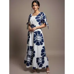 SPOTIBUG Floral Print Puff Sleeve Maxi Dress-picture-11