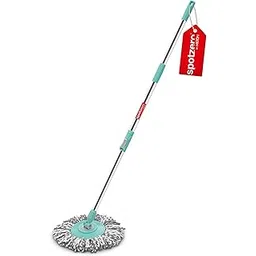 Spotzero By Milton Spin Mop Spares Set Handle with Microfibers Refill(Compatible with Prime, E-Elite, Classic, Ace Mops) Aqua Green-picture-11