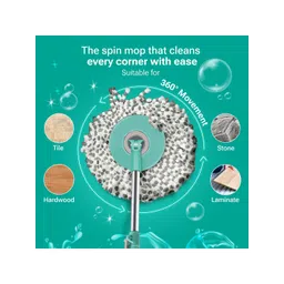SPOTZERO by MILTON Ace Spin Mop Aqua Green image 5
