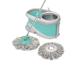 SPOTZERO by MILTON Green Prime Spin Mop with Wheels & Steel Wringer Bucket & 2 Refills-picture-15