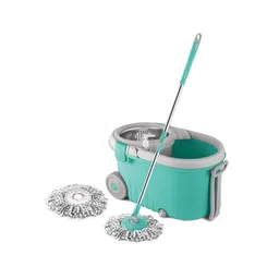 SPOTZERO by MILTON Green Royale Steel Wringer Spin Mop With Big Wheels & 2 Refills-picture-16