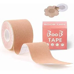 sprade Boob Tape Kit - Instant Boob Tape with 10 Nipple Pasties for Fashion with 36 Strips Double Sided Tape for Clothes &1 Pair Reusable Nipple Cover for Women (Beige)-picture-40