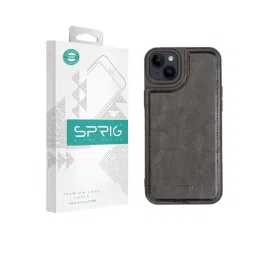 Sprig Glossy Leather Back Cover for Apple iPhone 13 (Black)-picture-18
