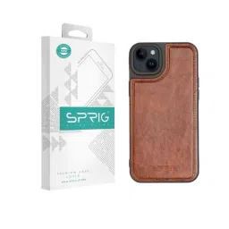 Sprig Glossy Leather Back Cover for Apple iPhone 13 (Brown)-picture-37