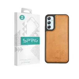 Sprig Glossy Leather Back Cover for SAMSUNG GALAXY A34 5G (Brown)-picture-30