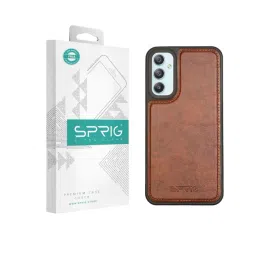 Sprig Glossy Leather Back Cover for Samsung Galaxy A34 5G (Brown)-picture-28