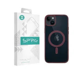 Sprig Transparent Magnetic Back Cover for APPLE iPhone 14 (Red)-picture-21