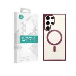 Sprig Transparent Magnetic Back Cover for SAMSUNG Galaxy S23 Ultra 5G (Red)-picture-18