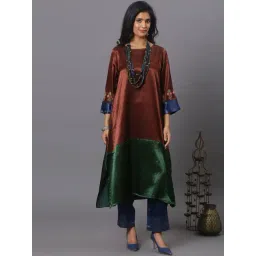 Spring Soul Green Velvet Plain Kurta-image-13
