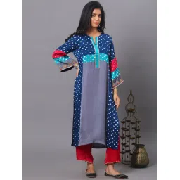 Spring Soul Grey Modal Silk Bandhani Kurta-picture-32