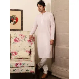 Spring Soul Pink Cotton Embroidered Mandarin Collar Straight Kurta-image-30