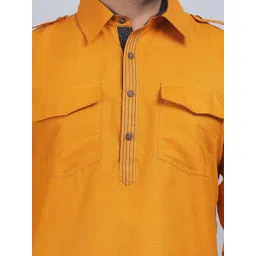 Spring Soul Shirt Collar Cotton Pathani Kurta image 5