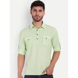 Springberry Men Striped Thread Work Handloom Pathani Kurta-picture-33