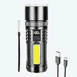 sprysh Sprysh™ X-Balog Most High Power,10000 Lumens, LED Flashlight,2 Built-in Batteries, Emergency Power Bank, USB Rechargeable Flashlight Long Distance Lamping Torch, 4 Light Modes with COB Light.-picture-49