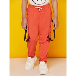 SPUNKIES Boys Orange-Colored Solid Organic Cotton Jogger-picture-39
