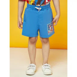 SPUNKIES Boys Rapid-Dry Typography Printed Mid Rise Knitted Cotton Shorts-picture-18