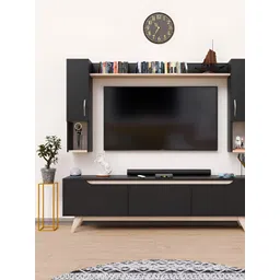 SPYDER CRAFT Black Wooden Spyder Craft Matte Finish TV Entertainment Unit-picture-37