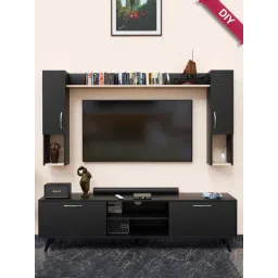 SPYDER CRAFT Engineered Wood TV Entertainment Unit (Black)-picture-20