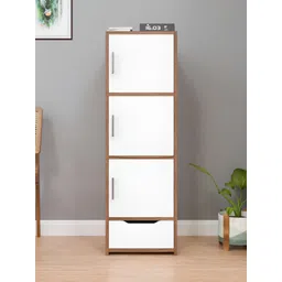 SPYDER CRAFT White & Brown Free Standing 4 Tier Storage Cabinet-picture-32